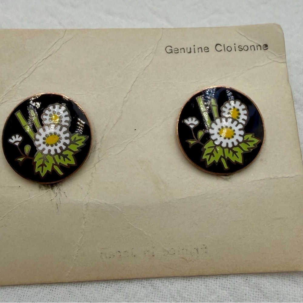 Vintage Japanese Cloisonné earrings #325CE